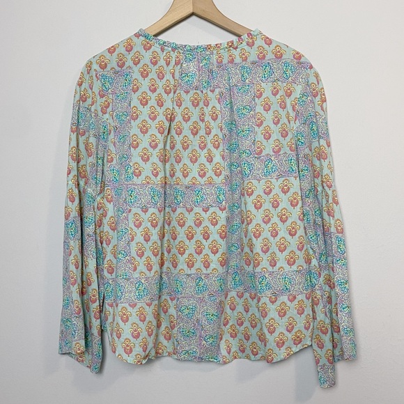 Anthro Lilka Sweetest Dream Tie Neck Printed Top - Picture 7 of 9